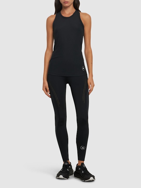 adidas By Stella McCartney: Rib tank top - Black - women_1 | Luisa Via Roma