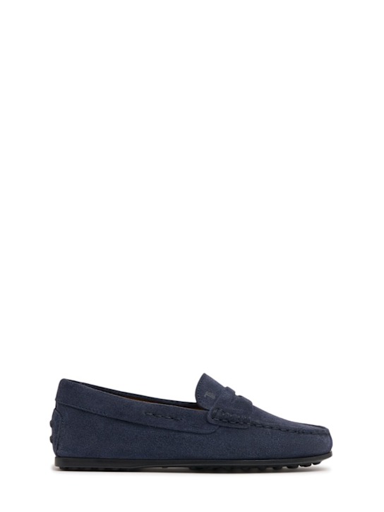 TOD'S JUNIOR: City Gommino suede loafers - kids-girls_0 | Luisa Via Roma