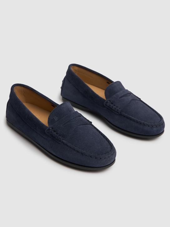 TOD'S JUNIOR: City Gommino suede loafers - kids-girls_1 | Luisa Via Roma