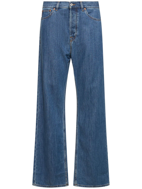 Valentino: Medium wash 5-pocket jeans - men_0 | Luisa Via Roma