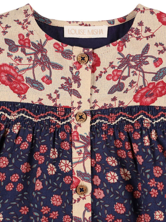 Louise Misha: Vestito in cotone organico stampato - Multicolore - kids-girls_1 | Luisa Via Roma