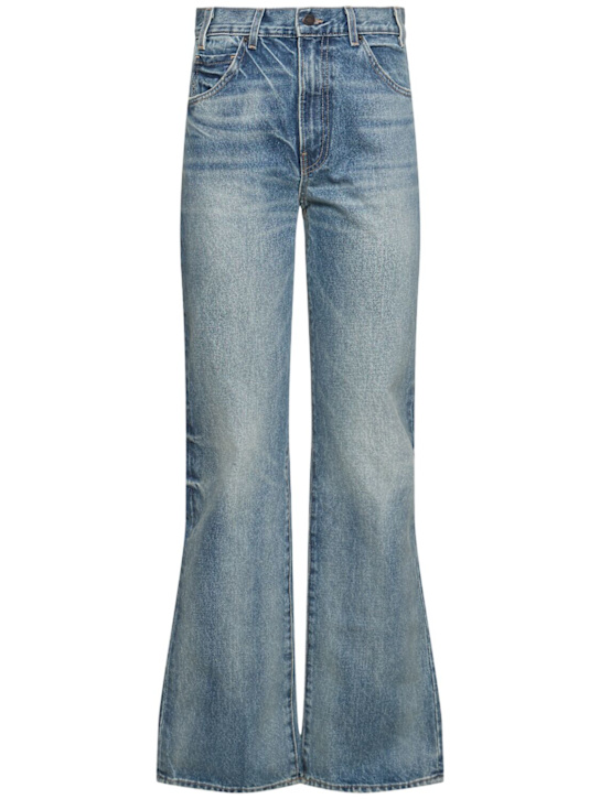 Nili Lotan: Joan high rise flared cotton jeans - Light Blue - women_0 | Luisa Via Roma