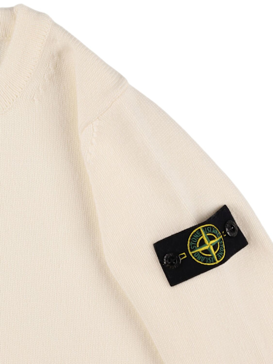 Stone Island Junior: Cotton blend knit sweater - kids-boys_1 | Luisa Via Roma