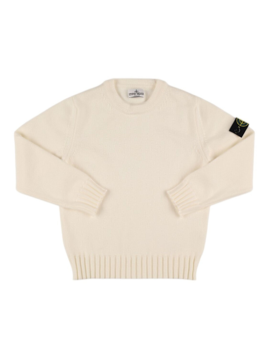 Stone Island Junior: Cotton blend knit sweater - kids-boys_0 | Luisa Via Roma