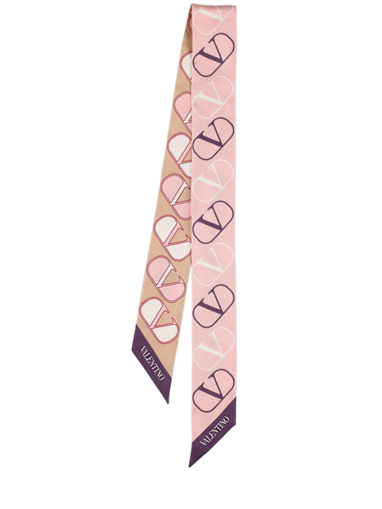 Valentino Garavani: Vlogo Signature silk scarf - Kalmia - women_0 | Luisa Via Roma