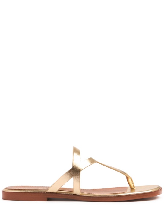 Zimmermann: 10mm Bay leather thong sandals - Gold - women_0 | Luisa Via Roma