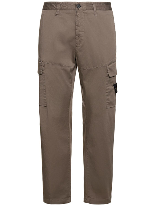 Stone Island: Stretch cotton cargo pants - men_0 | Luisa Via Roma