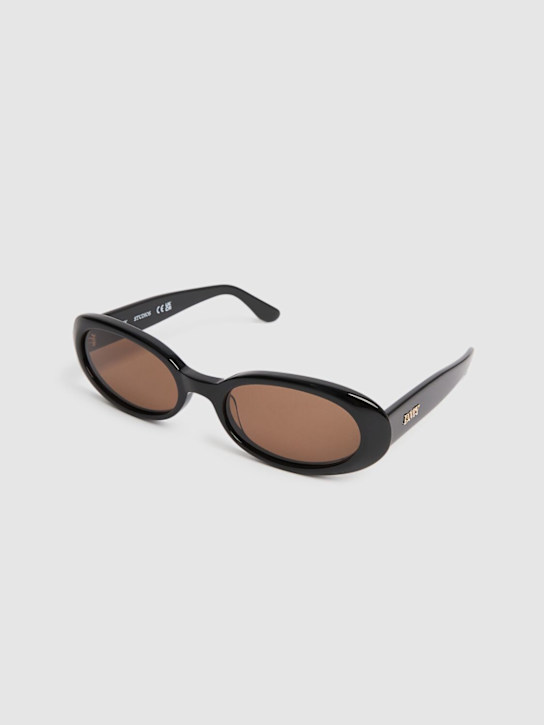 DMY Studios: Valentina oval acetate sunglasses - Black/Brown - men_1 | Luisa Via Roma