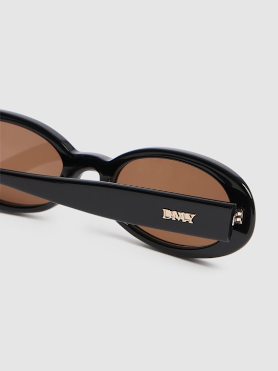 DMY Studios: Valentina oval acetate sunglasses - Black/Brown - men_3 | Luisa Via Roma