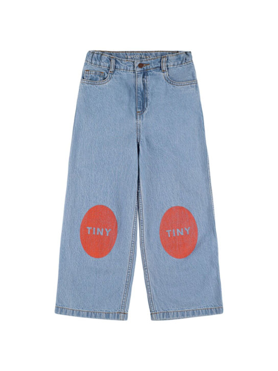 Tiny Cottons: Cotton jeans - Blue/Orange - kids-girls_0 | Luisa Via Roma