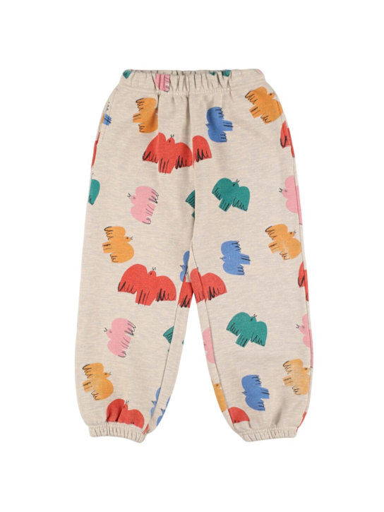 Jellymallow: Printed cotton sweatpants - White/Multi - kids-girls_0 | Luisa Via Roma