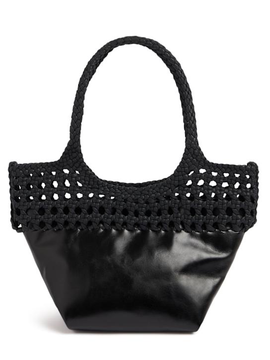 Hereu: Elma leather & cotton tote bag - Black - women_0 | Luisa Via Roma