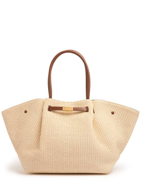 DeMellier: New York raffia & leather tote bag - women_0 | Luisa Via Roma