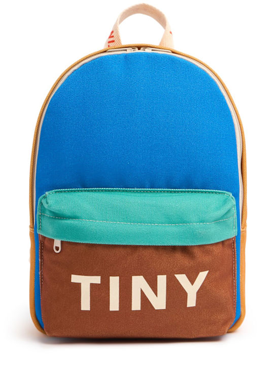 Tiny Cottons: Printed canvas backpack - Blue/Multi - kids-boys_0 | Luisa Via Roma