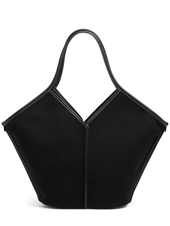 Hereu: Calella canvas & leather shoulder bag - women_0 | Luisa Via Roma
