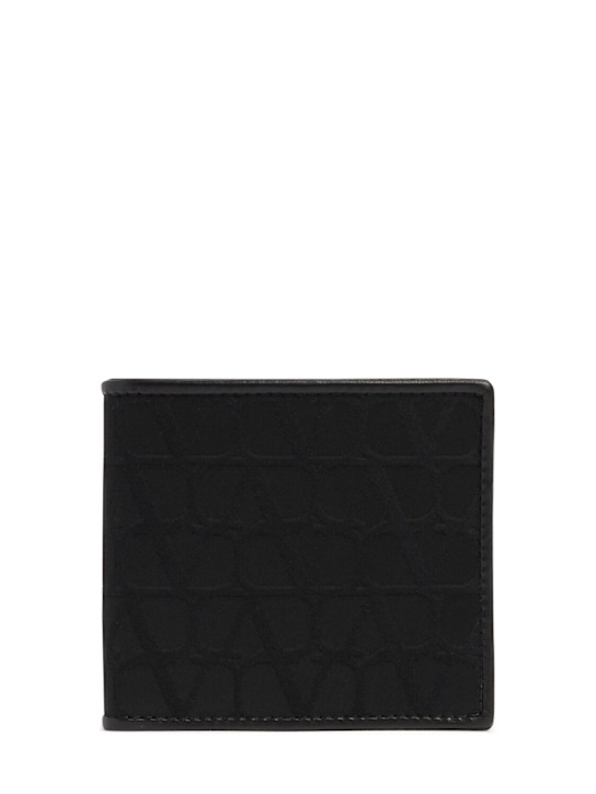 Valentino Garavani: Toile iconograph billfold wallet - Black - men_0 | Luisa Via Roma