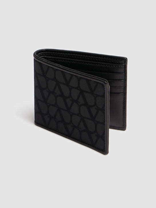 Valentino Garavani: Toile iconograph billfold wallet - Black - men_1 | Luisa Via Roma