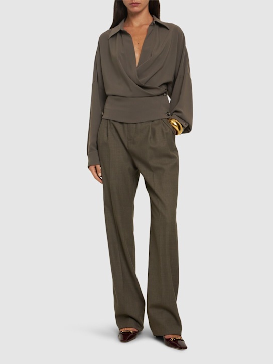 Philosophy Di Lorenzo Serafini: Light tech crepe wrap shirt - women_1 | Luisa Via Roma