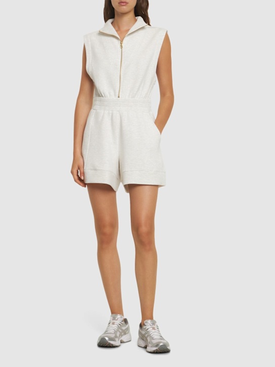 Varley: Tuta con zip Linvale - Ivory Marl - women_1 | Luisa Via Roma