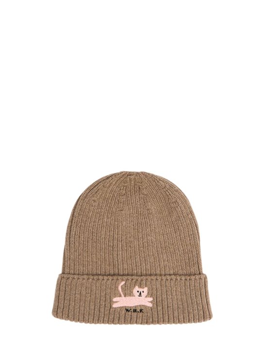 Weekend House Kids: Organic cotton knitted hat - Beige - kids-boys_0 | Luisa Via Roma