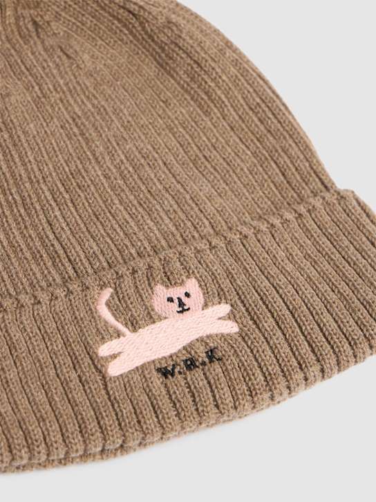 Weekend House Kids: Organic cotton knitted hat - Beige - kids-boys_1 | Luisa Via Roma