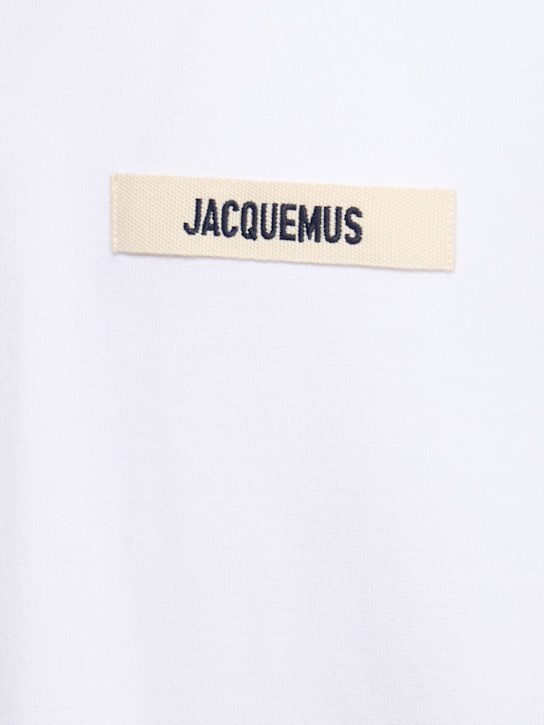Jacquemus: Le T-Shirt Gros Grain cotton t-shirt - White - men_3 | Luisa Via Roma