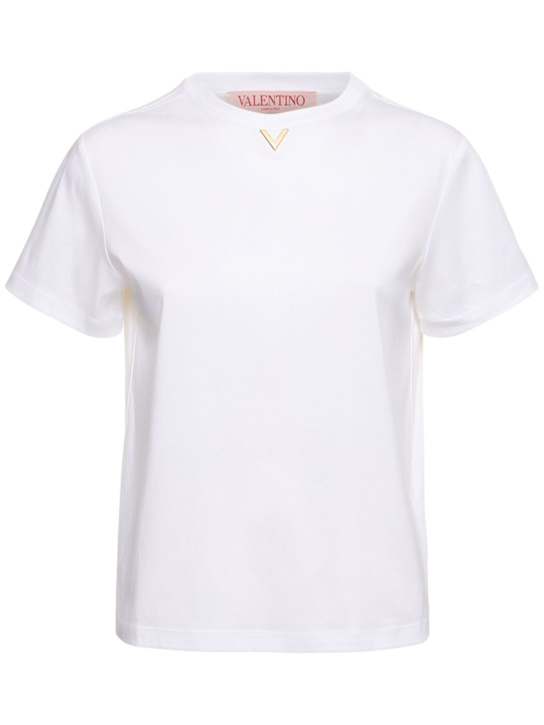 Valentino: Jersey logo t-shirt - women_0 | Luisa Via Roma