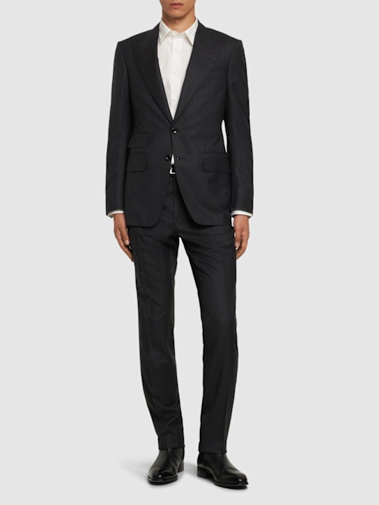 Tom Ford: Shelton peak lapel Prince of Wales suit - men_1 | Luisa Via Roma