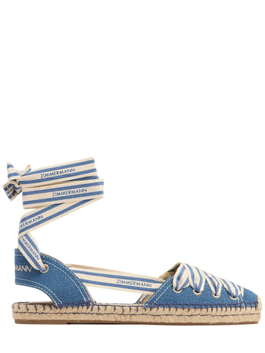 Zimmermann: 10mm Sol flat espadrilles - Blue Den - women_0 | Luisa Via Roma