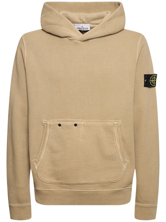 Stone Island: Cotton hoodie - Biscotto - men_0 | Luisa Via Roma