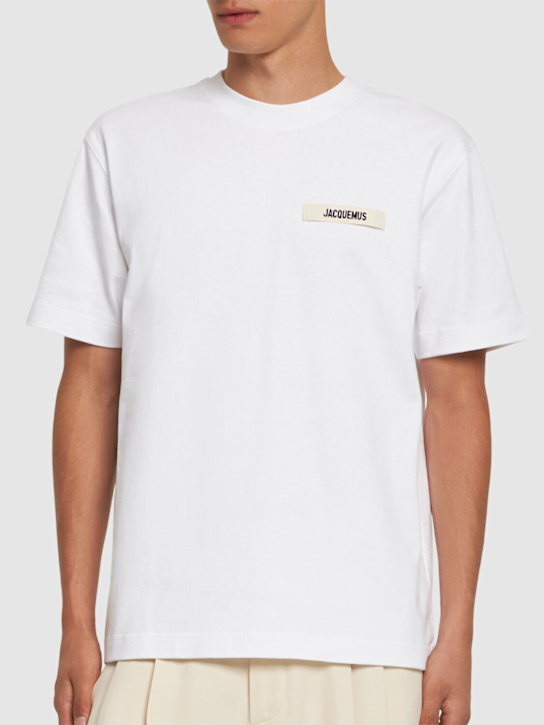 Jacquemus: Le T-Shirt Gros Grain cotton t-shirt - White - men_2 | Luisa Via Roma