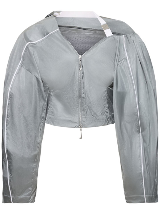 Nike: Jacquemus track jacket - Grey/White - women_0 | Luisa Via Roma