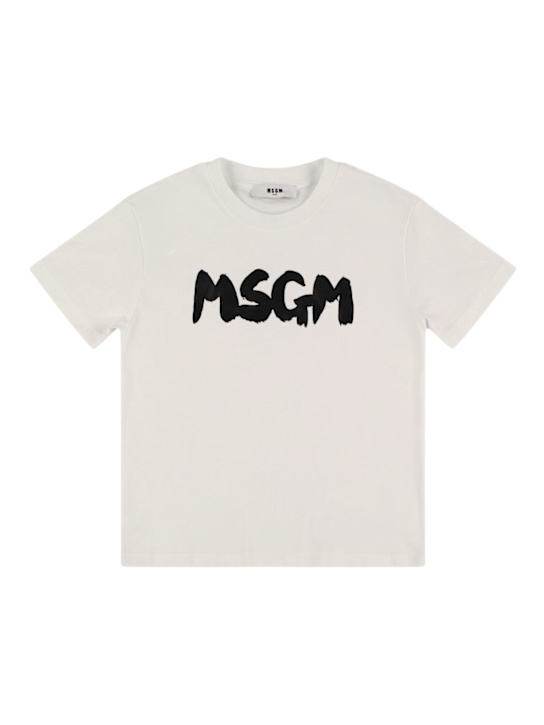 MSGM: Printed cotton jersey t-shirt - kids-boys_0 | Luisa Via Roma