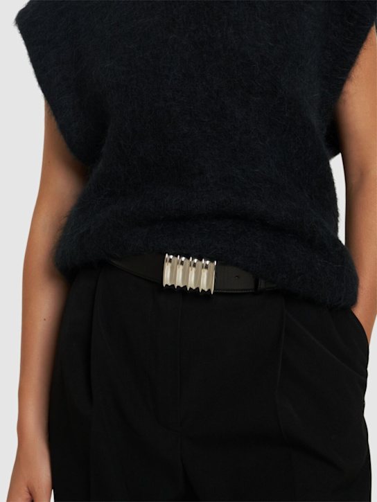 Khaite: 4cm Medium Julius smooth leather belt - women_1 | Luisa Via Roma
