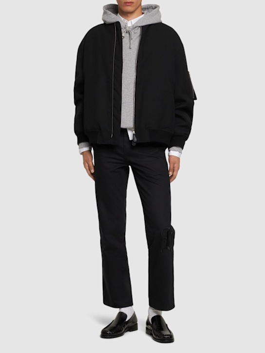 Honor the Gift: Herringbone cotton pants - Black - men_1 | Luisa Via Roma