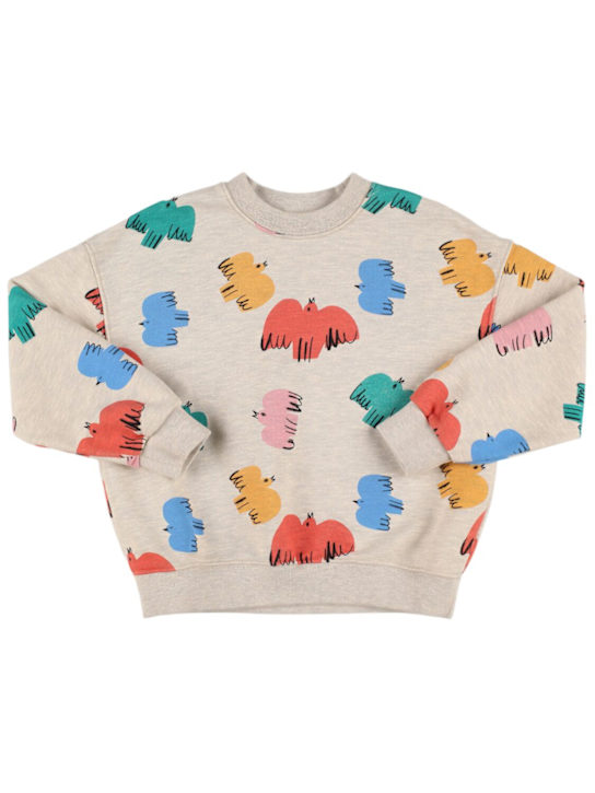 Jellymallow: Printed cotton crewneck sweatshirt - White/Multi - kids-girls_0 | Luisa Via Roma