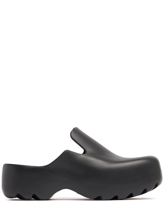 Bottega Veneta: Rubber Flash mules - Black - men_0 | Luisa Via Roma