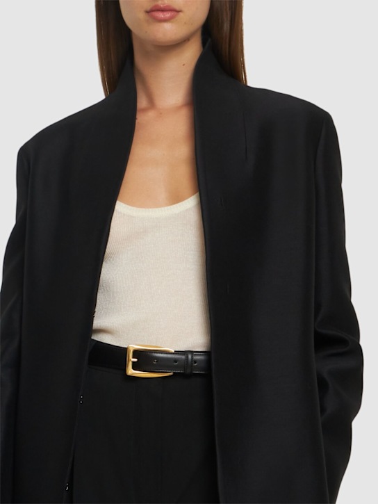 The Row: Arco leather belt - Black - women_1 | Luisa Via Roma