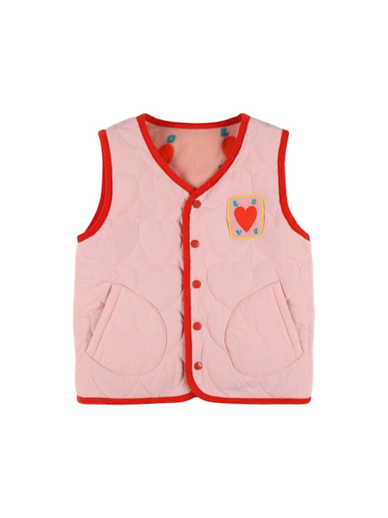 Jellymallow: Reversible printed nylon vest - Pink/Red - kids-girls_1 | Luisa Via Roma