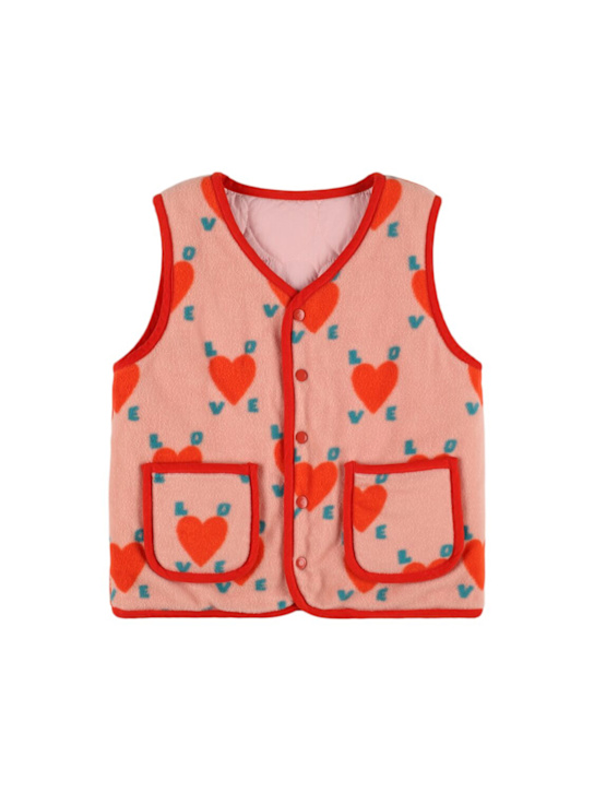 Jellymallow: Reversible printed nylon vest - Pink/Red - kids-girls_0 | Luisa Via Roma