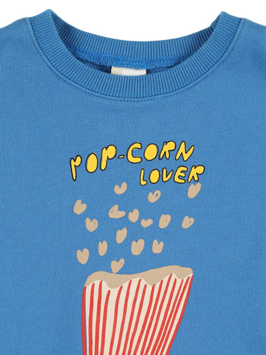 Jellymallow: Printed cotton crewneck sweatshirt - Blue - kids-girls_1 | Luisa Via Roma