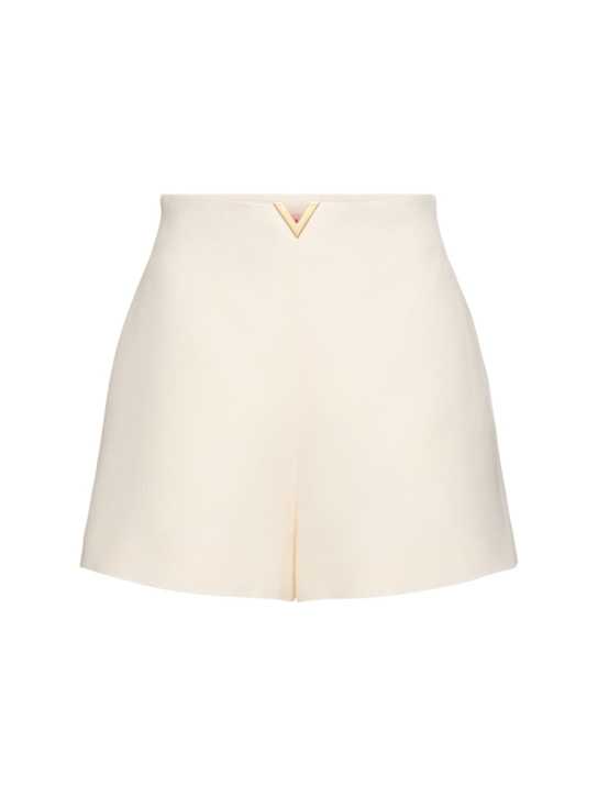 Valentino: Crepe couture shorts - White - women_0 | Luisa Via Roma