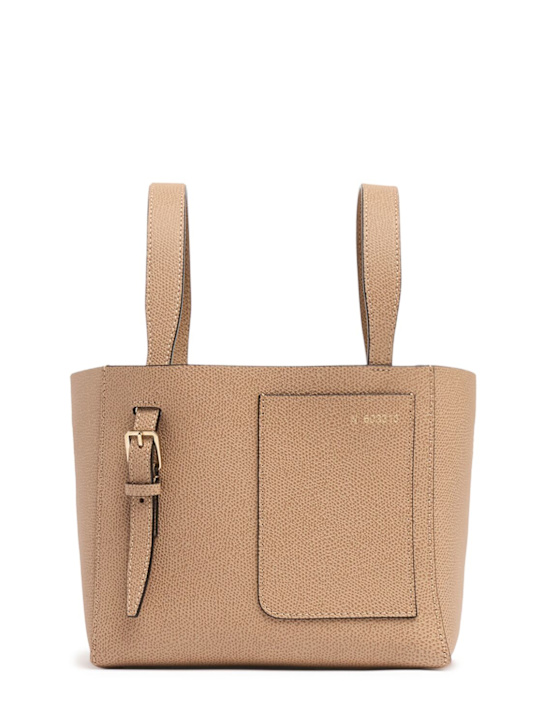 Valextra: Mini bucket leather top handle bag - women_0 | Luisa Via Roma