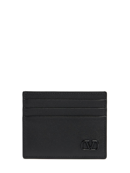 Valentino Garavani: Mini Vlogo signature card holder - Black - men_0 | Luisa Via Roma