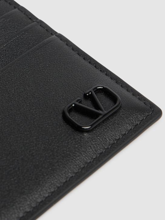 Valentino Garavani: Mini Vlogo signature card holder - Black - men_1 | Luisa Via Roma