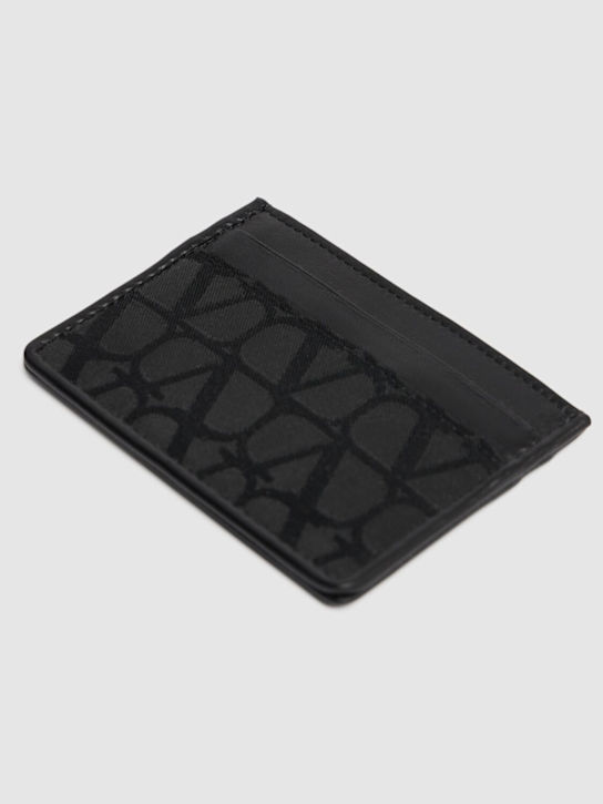 Valentino Garavani: Toile iconograph card holder - Black - men_1 | Luisa Via Roma