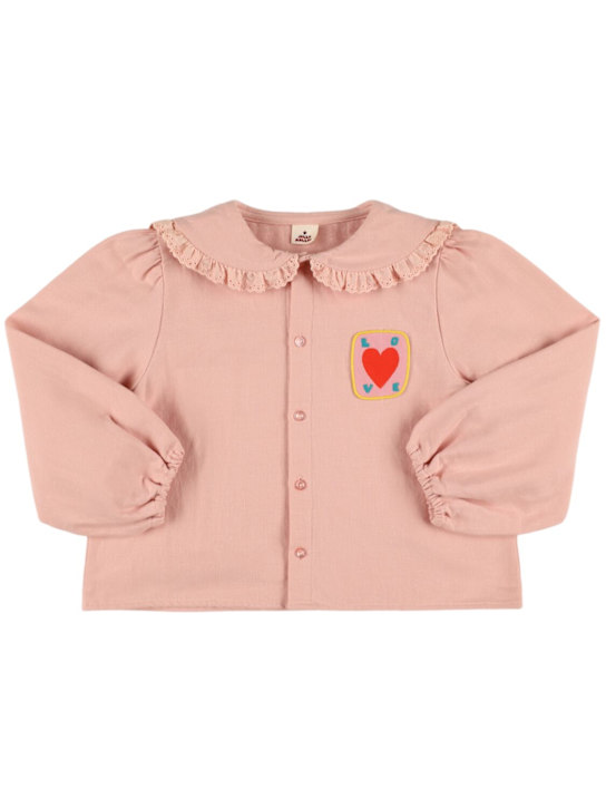 Jellymallow: Cotton poplin shirt - Pink - kids-girls_0 | Luisa Via Roma