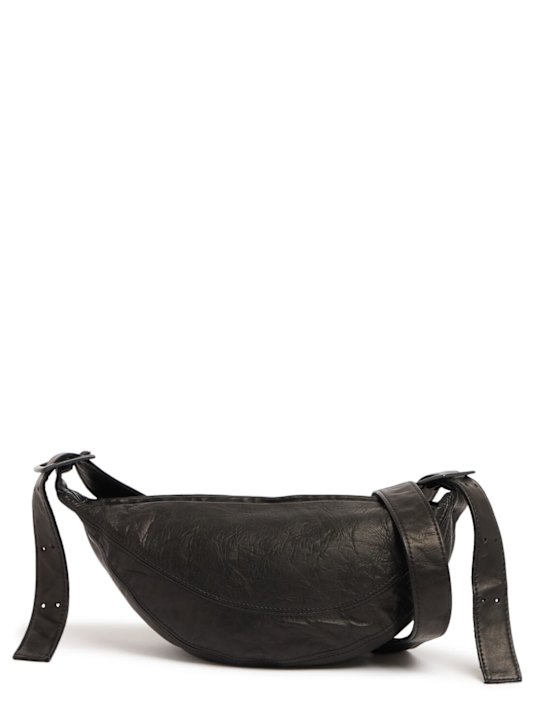 Yohji Yamamoto: Sling grained leather crossbody bag - men_0 | Luisa Via Roma