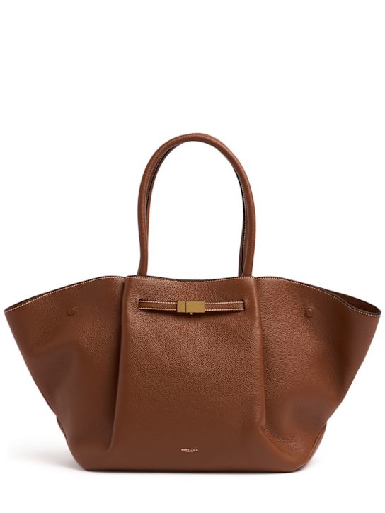 DeMellier: Sac cabas en cuir grainé New York - Brun Roux - women_0 | Luisa Via Roma