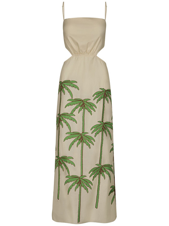 Johanna Ortiz: Green Mood embroidered voile dress - women_0 | Luisa Via Roma